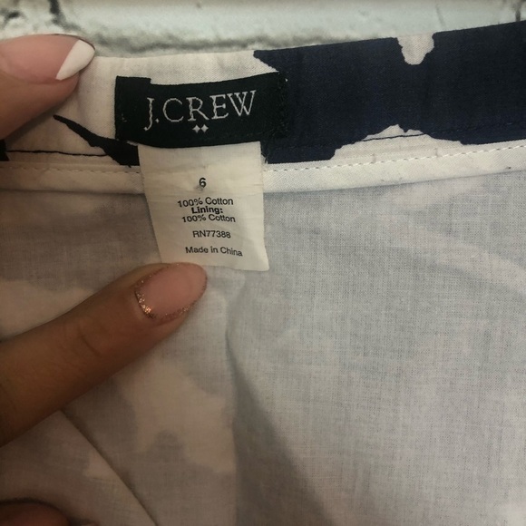 J Crew Blue & White Floral Print A-line  Skirt Size: 6 - Picture 5 of 5
